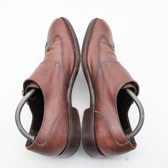 Salvatore Ferragamo Men\'s US Size 9 D Brown Leather Double Monk Strap Shoes main image 8